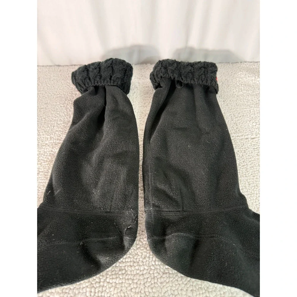 Hunter Black Cable Knit Cuff Fleece‎ Boot Socks Liners Tall Women's